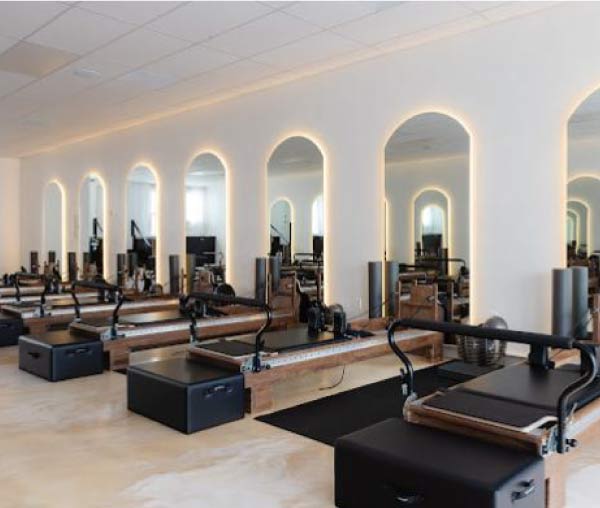 pilates pilates studio with audio visual equipment installed